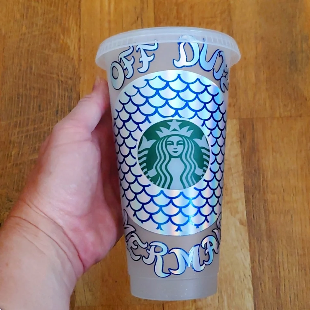 Starbucks Reusable Cold Cup Custom‎ Made with Mermaid 24oz